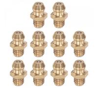 TA-VIGOR 10Pcs Straight Grease Nipples Fitting, M6 x 1mm Metric Thread Brass Hydraulic Grease Fitting Accessories for Automotive, Agricultural & Industrial Machinery