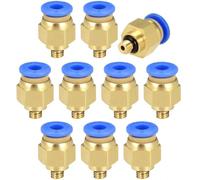 TA-VIGOR 10Pcs Straight Pneumatic Push to Quick Connect Fittings, M5 Male x 4mm Tube OD, PC4-M5 Air Line Push Fit Connector, Straight Quick Fitting Adapter for Pneumatic Systems
