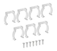 TA-VIGOR 10Pcs T12 U Clips Holder Bracket Fluorescent Tube Light Fixture Plastic Pipe Clamps with Screws for LED Bulbs Ceiling Lamp to Prevent Sagging, Clear