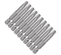 TA-VIGOR 10Pcs T30 Torx Head Screwdriver Bits 1/4 Inch Hex Shank, 50mm Long Magnetic Tamper Proof Star S2 Steel Security Torx Bits with Hole for Impact Driver Drill Bits Hand Tools
