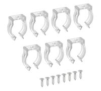 TA-VIGOR 10Pcs T6 U Clips Holder Bracket Fluorescent Tube Light Fixture Plastic Pipe Clamps with Screws for LED Bulbs Ceiling Lamp to Prevent Sagging, Clear