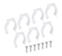 TA-VIGOR 10Pcs T8 U Clips Holder Bracket Fluorescent Tube Light Fixture Plastic Pipe Clamps with Screws for LED Bulbs Ceiling Lamp to Prevent Sagging, White