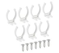 TA-VIGOR 10Pcs T8 U Clips Holder Bracket Fluorescent Tube Light Fixture Plastic Pipe End Clamps Base with Screws for LED Bulbs Ceiling Lamp to Prevent Sagging, White