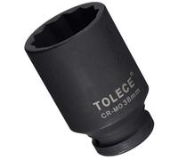 TA-VIGOR 12-Point Deep Impact Socket, 1/2-Inch Drive 38mm Metric Spindle Axle Nut Socket Driver Wrench, Durable CR-MO Steel 78mm Length Nut Impact Socket for Auto Repair Easy Removal