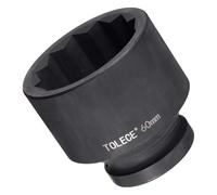 TA-VIGOR 12-Point Deep Impact Socket, 1-Inch Drive 60mm Metric Spindle Axle Nut Socket Driver Wrench, Durable CR-MO Steel 84mm Length Nut Impact Socket for Auto Repair Easy Removal