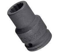 TA-VIGOR 12-Point Deep Impact Socket, 3/4-Inch Drive 17mm Metric Spindle Axle Nut Socket Driver Wrench, Durable CR-MO Steel 56mm Length Nut Impact Socket for Auto Repair Easy Removal