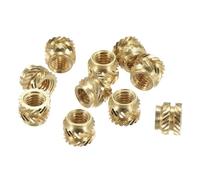 TA-VIGOR 120Pcs M3 Threaded Knurled Insert Nuts for Plastic, M3 x 4mm x 5mm Brass Female Heat Inserts, Brass Embedment Nuts for 3D Printing
