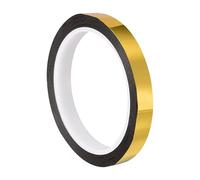 TA-VIGOR 12mm Gold Tone Metalized Craft Tape, Self-Adhesive Mirror-Like Finish Decorative Metallic Tape for Art and Crafts, Car Trim, Boat Trim, Accent Walls Graphic Arts