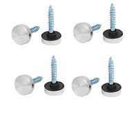 TA-VIGOR 12mm Mirror Screw Cover Caps, 8PCS Silver Brushed Screw Caps