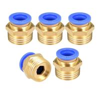 TA-VIGOR 12mm Pneumatic Push to Connect Fittings, G1/2 Male Thread Quick Connect Straight Coupler, Air Line Push Fit Connectors for Pneumatic Systems and Air Compressors, 5Pcs