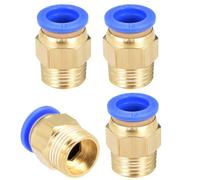 TA-VIGOR 12mm Pneumatic Push to Connect Fittings, G3/8 Male Thread Quick Connect Straight Coupler, Air Line Push Fit Connectors for Pneumatic Systems and Air Compressors, 4Pcs