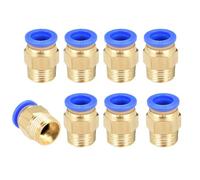 TA-VIGOR 12mm Pneumatic Push to Connect Fittings, G3/8 Male Thread Quick Connect Straight Coupler, Air Line Push Fit Connectors for Pneumatic Systems and Air Compressors, 8Pcs