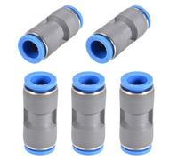 TA-VIGOR 12mm Straight Push Connectors, Pneumatic Connectors PE Tube Quick Connector, Straight Union Push Plastic Air Fitting, Quick Release Coupler for Air Compressor and Vacuum System, 5Pcs