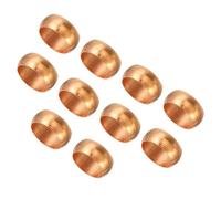 TA-VIGOR 12mm Tube OD Compression Sleeves Ferrules, 10PCS Copper Ferrule Fitting Brass Compression Fittings, Copper Olives Assortment Kit for Oil Water Air Pipe