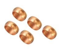 TA-VIGOR 12mm Tube OD Compression Sleeves Ferrules, 5PCS Copper Ferrule Fitting Brass Compression Fittings, Copper Olives Assortment Kit for Oil Water Air Pipe