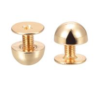 TA-VIGOR 12pc 8x5mm Screw Back Rivets, Leather Studs Solid Round Head Zinc Alloy Studs Spike Screw Rivet for Leather, Craft, Bags, Belts, Shoes, Purse, Feet Nailhead Studs DIY, Gold