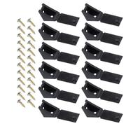 TA-VIGOR 12pcs 20x17x20mm 90 Degree Plastic Corner Braces Support with Cover Cap, ABS L Shape Right Angle Shelf Brackets with Screws for Furniture Repairing, Cabinets, Bookshelves & DIY, Black