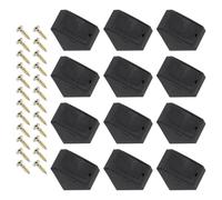 TA-VIGOR 12pcs 20x18x20mm 90 Degree Plastic Corner Braces Support, ABS L Shape Right Angle Shelf Brackets with Screws for Furniture Repairing, Cabinets, Bookshelves & DIY, Black