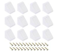 TA-VIGOR 12pcs 20x18x20mm 90 Degree Plastic Corner Braces Support, ABS L Shape Right Angle Shelf Brackets with Screws for Furniture Repairing, Cabinets, Bookshelves & DIY, White