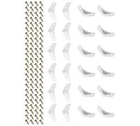 TA-VIGOR 12pcs 39x16x39mm 90 Degree Plastic Corner Braces Support, ABS L Shape Right Angle Shelf Brackets with Screws for Furniture Repairing, Cabinets, Bookshelves & DIY, White