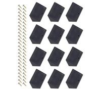 TA-VIGOR 12pcs 41x19x19mm 90 Degree Plastic Corner Braces Support with Cover Cap, ABS L Shape Right Angle Shelf Brackets with Screws for Furniture Repairing, Cabinets, Bookshelves & DIY, Black