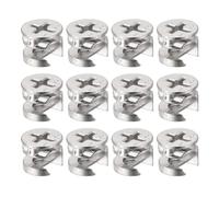 TA-VIGOR 12Pcs Furniture Connecter Cam Lock Nuts Fittings, 11.65mm x 9.8mm Screw Eccentric Fasteners for Cabinet Drawer Dresser Wardrobe Furniture Panel Connecting, Silver