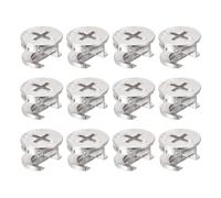 TA-VIGOR 12Pcs Furniture Connecter Cam Lock Nuts Fittings, 14.6mm x 9.5mm Screw Eccentric Fasteners for Cabinet Drawer Dresser Wardrobe Furniture Panel Connecting, Silver