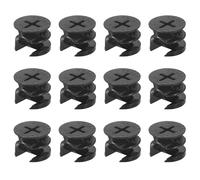 TA-VIGOR 12Pcs Furniture Connecter Cam Lock Nuts Fittings, 15mm x 12mm Screw Eccentric Fasteners for Cabinet Drawer Dresser Wardrobe Furniture Panel Connecting, Black