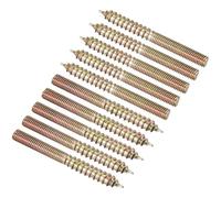 TA-VIGOR 12Pcs Hanger Bolts, M5x50mm Double Headed Bolts Self Tapping Screw, Double Ended Dowel Screws for Wood Joint Furniture