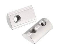 TA-VIGOR 12Pcs M3 Roll-in Spring T Nuts, Carbon Steel T-Slot Nuts for 2020 Series Aluminium Extrusion Profiles with 6mm Groove, Nickel-Plated Elastic Ball Nut