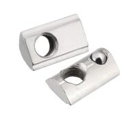 TA-VIGOR 12Pcs M5 Roll-in Spring T Nuts, Carbon Steel T-Slot Nuts for 2020 Series Aluminium Extrusion Profiles with 6mm Groove, Nickel-Plated Elastic Ball Nut