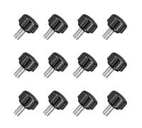 TA-VIGOR 12Pcs M5 x 10mm Male Thread Knurled Clamping Knobs Grip, 16mm Dia Carbon Steel Thumb Screw Clamping Handle Bolt with Thermoset Plastic Knobs