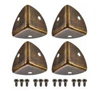 TA-VIGOR 12Pcs Metal Corner Protectors, 25 x 25 x 25mm Edge Guard Decorative Corner Bracket, Bronze Angle Brace Cover for Tables Chests Suitcase Jewelry Box, with 36Pcs Screws