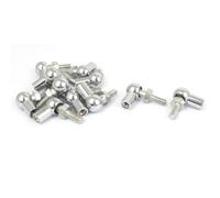 TA-VIGOR 12Pcs Rod End Ball Bearing with Stud, Right-Hand Female Thread M6x1.0mm and Right-Hand Male Thread M6x1.0mm, L-Shaped Spherical Joint for Gas Strut, Stainless Steel Angle Ball Socket