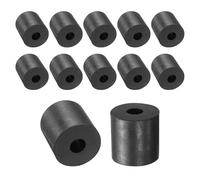 TA-VIGOR 12Pcs Rubber Spacers 30 mm OD 10 mm ID 30 mm Height - Round Anti-Vibration Rubber Bushings, Thick Isolation Washers and Damping Pads for Furniture and Industrial Equipment