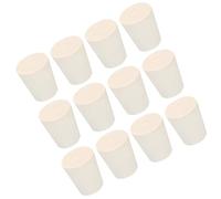 TA-VIGOR 12Pcs Rubber Tapered Plug, 19mm to 26mm Solid Silicone Stopper, Tapered Lab Seal Rubber Stoppers Lab Plug with Hole Test Tube Bungs for Lab Home Flasks Glass Containers Test Tube, White