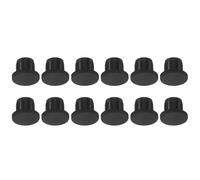 TA-VIGOR 12Pcs Silicone Hole Plugs, 10mm Diameter Hole Stoppers, Soft Flexible Rubber Panel Seal Cover Flush Type Panel Round for Kitchen Rubber Bulkheads Waterproof Sealing Plugs, Black