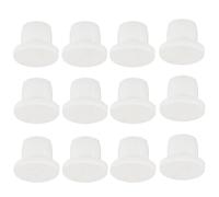 TA-VIGOR 12Pcs Silicone Hole Plugs, 10mm Diameter Hole Stoppers, Soft Flexible Rubber Panel Seal Cover Flush Type Panel Round for Kitchen Rubber Bulkheads Waterproof Sealing Plugs, White