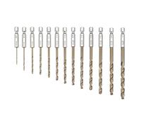 TA-VIGOR 13Pcs 1.5mm-6.5mm Hex Shank Twist Drill Bit Set, 1/4 Inch Shank HSS Titanium Coated Drill Bit Set Quick Change Twist Drill Bits for Woodworking, Plastic and Metal