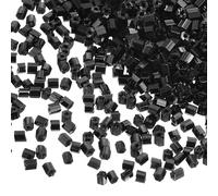 TA-VIGOR 1400Pcs Glass Bugle Beads, 1.5x1.5mm Small Loose Spacer Seed Beads with 0.6mm Hole for DIY Bracelets Necklaces Jewellery Making, Black