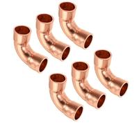 TA-VIGOR 15mm ID Elbow Copper Fitting, 90 Degree Pure Copper Pipe Connectors for HVAC, Plumbing, Home Renovation, Commercial Use, Sweat Soldering - 6PCS