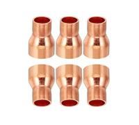 TA-VIGOR 15mm to 10mm Copper Reducer, 6PCS Pure Copper Reducing Coupling Pressure Fittings, Pipe Tube Connector Adapters for HVAC, Plumbing, Home Renovation, Commercial Use, Sweat Soldering