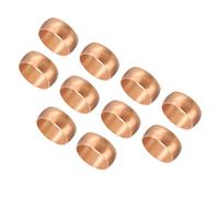 TA-VIGOR 15mm Tube OD Compression Sleeves Ferrules, 10PCS Copper Ferrule Fitting Brass Compression Fittings, Copper Olives Assortment Kit for Oil Water Air Pipe