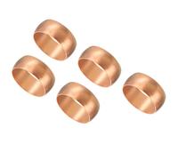 TA-VIGOR 15mm Tube OD Compression Sleeves Ferrules, 5PCS Copper Ferrule Fitting Brass Compression Fittings, Copper Olives Assortment Kit for Oil Water Air Pipe