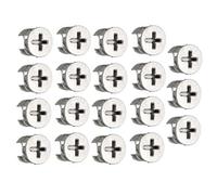 TA-VIGOR 15Pcs Furniture Connecter Cam Lock Nuts Fittings, 15mm x 12mm Screw Eccentric Fasteners for Cabinet Drawer Dresser Wardrobe Furniture Panel Connecting, Silver