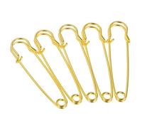 TA-VIGOR 15Pcs Large Safety Pins, 17mm Strong Extra Sturdy Bulk Blanket Pin, Heavy Duty Metal Sewing Pins for Clothes Blankets Crafts Skirts Mattress Tablecloth Thick Fabric Leather,Gold