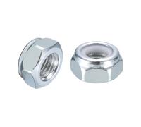 TA-VIGOR 15Pcs M10 x 1.25mm Nylon Hex Lock Nuts, Carbon Steel Nylon Insert Self-locking Nuts, Hexagon Threaded Nyloc Nut for Lock Washers Bolts Screws