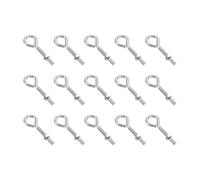 TA-VIGOR 15pcs M4x25mm Eye Srews Bolts Kit with Hex Nuts, Heavy Duty Zinc Plated Carbon Steel Threaded Eyelet Screw Hooks for Gymnastics Rings, Hoist, securing tarps and Other Structural Hanging