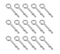 TA-VIGOR 15pcs M5x38mm Eye Srews Bolts Kit with Hex Nuts, Heavy Duty Zinc Plated Carbon Steel Threaded Eyelet Screw Hooks for Gymnastics Rings, Hoist, securing tarps and Other Structural Hanging