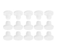 TA-VIGOR 15Pcs Silicone Hole Plugs, 8mm Diameter Rubber Round Hole Stoppers, Solid Soft Flexible Pipe Test Tube Stoppers for Kitchen Rubber Bulkheads Waterproof Sealing Plugs, White